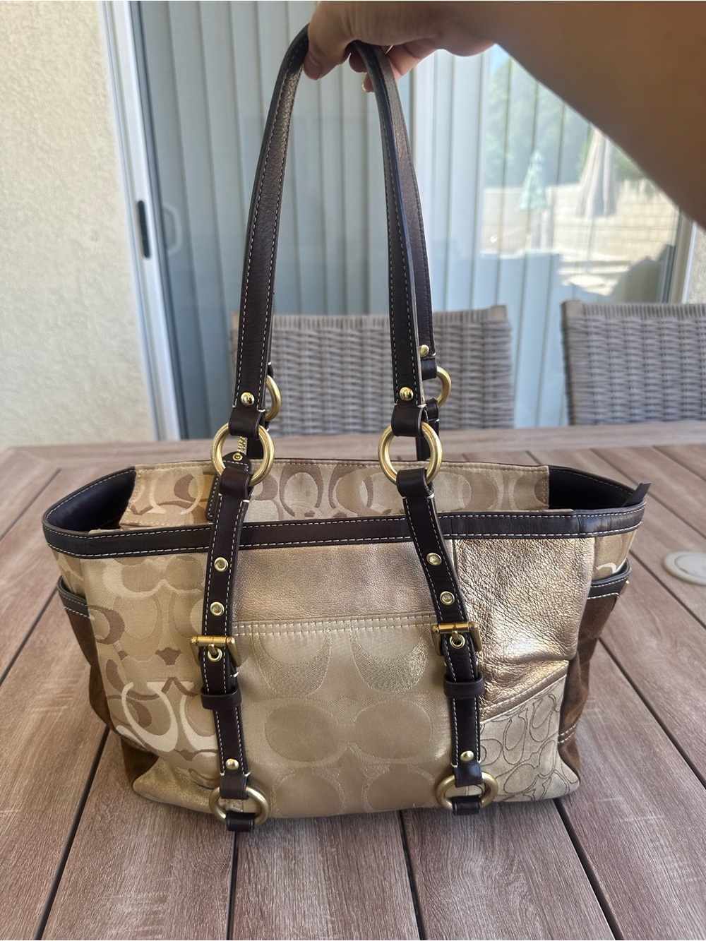 Coach Signature Patchwork Tote